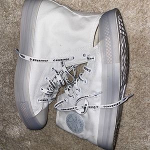 White Clear bottom converse